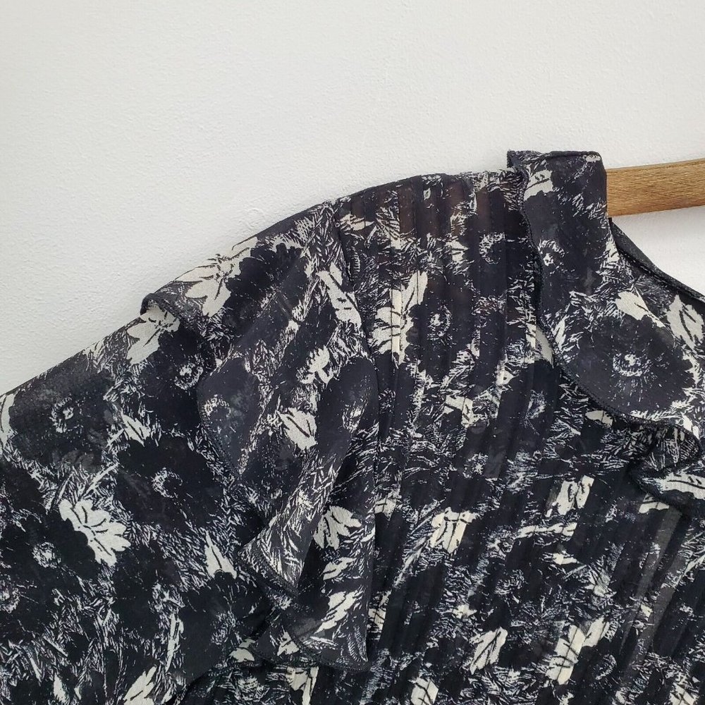 Free People Black & White Floral Mini Dress - Picture 9 of 16